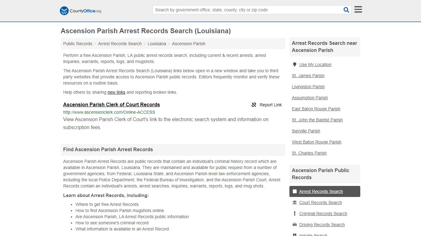 Arrest Records Search - Ascension Parish, LA (Arrests ...